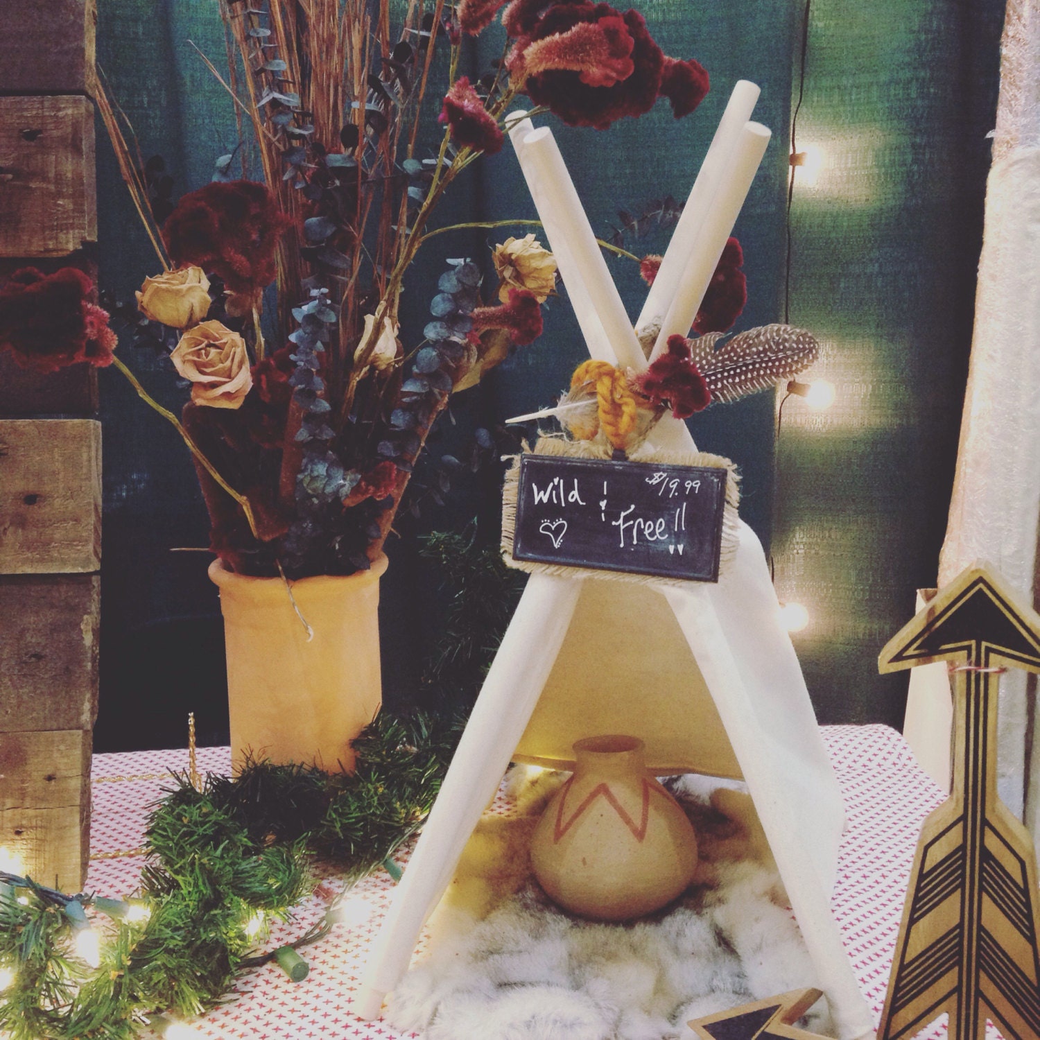 Mini Teepee Woodland Baby Shower Centerpiece Decorations Etsy