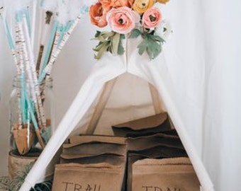 Birthday teepee, camping, boho themed party decor, native american teepee decoration, small teepee decoration, wild and free decor, tribal