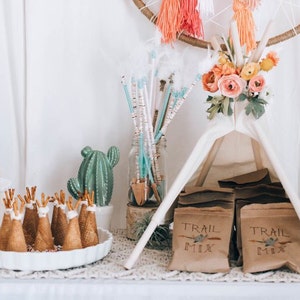 Teepee boho baby shower table decoration centerpiece handmade teepee decoration image 1