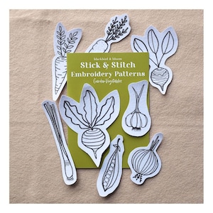 Vegetable Garden Embroidery Stick and Stitch Patches: DIY Food Embroidery