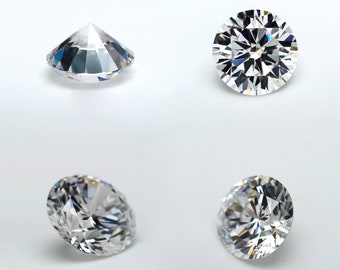 Cubic Zirconia AAAAA Blancs ronds à facettes - CZ - Zircone- Oxyde de Zirconium