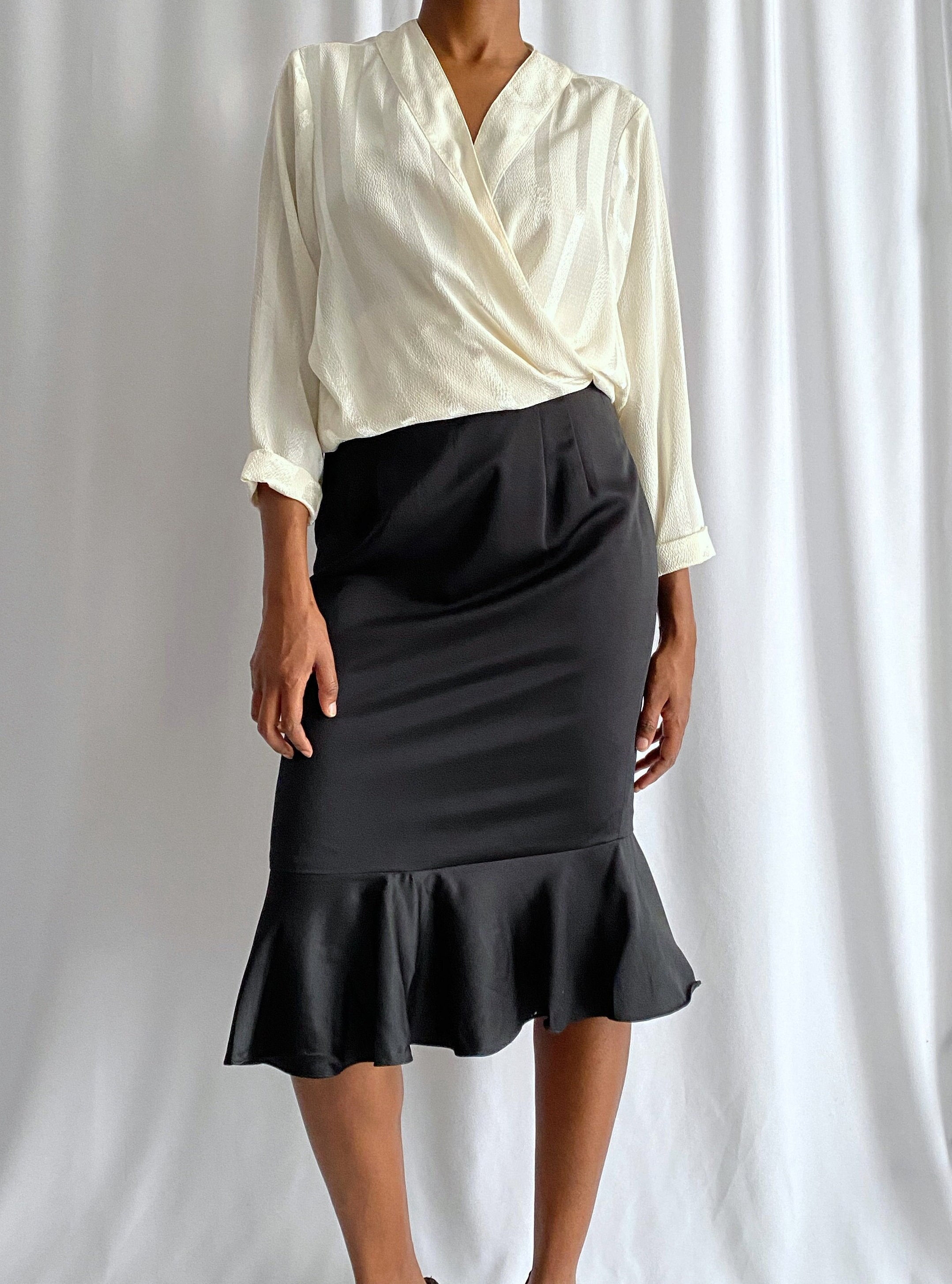 Peplum Hem Skirt Etsy