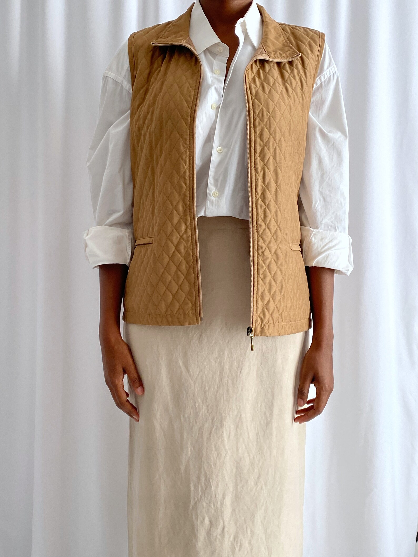 Beige Backless Vest