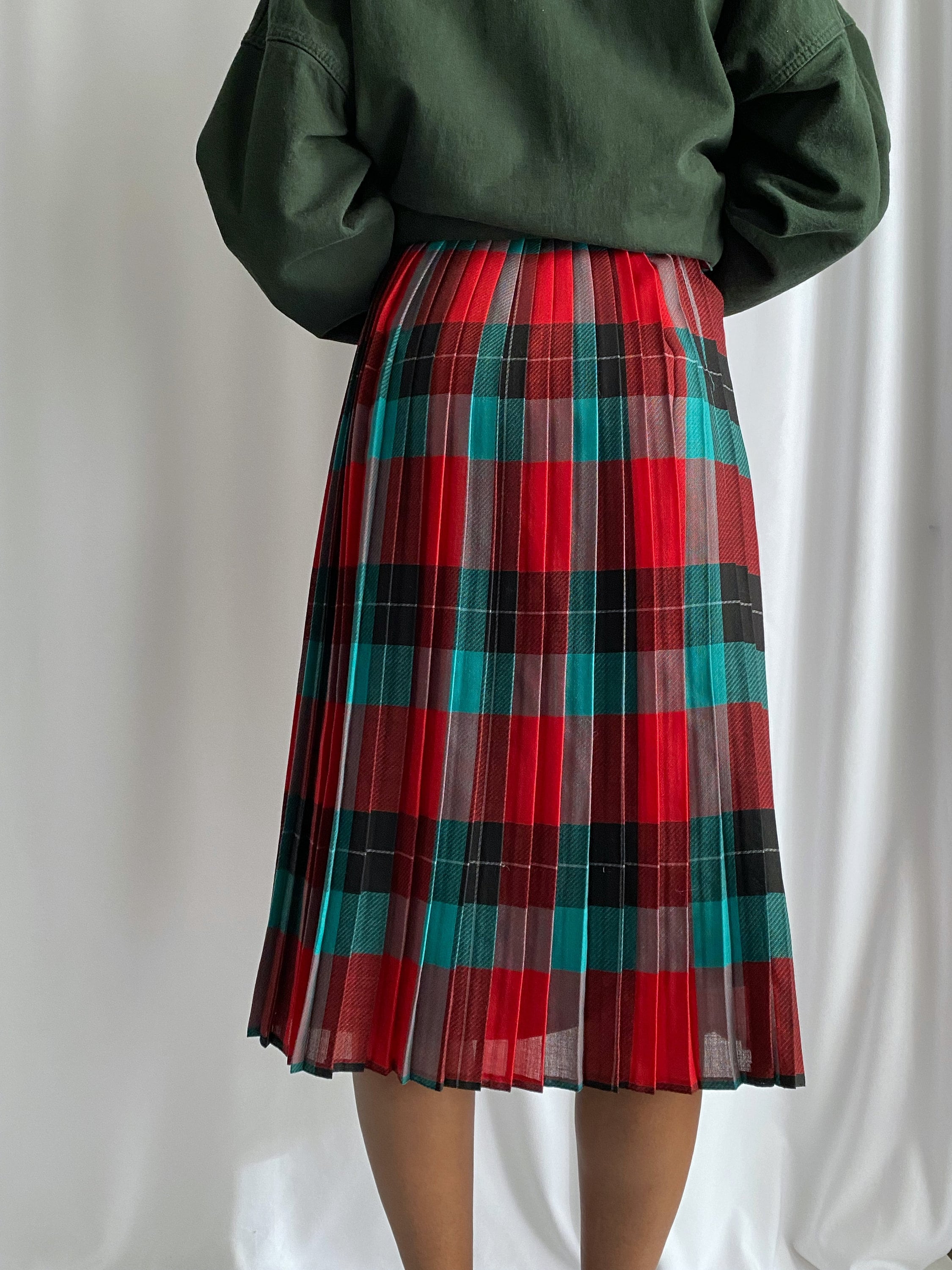 Plaid Midi Skirt