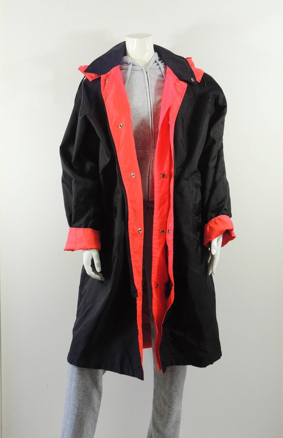 Vintage Raincoat /Black Raincoat /Reversible