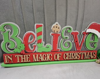 Decoración Navideña, Cree en la Magia de la Navidad Letrero