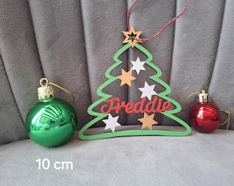 Adorno navideño de madera personalizado: Adorno con nombre personalizado