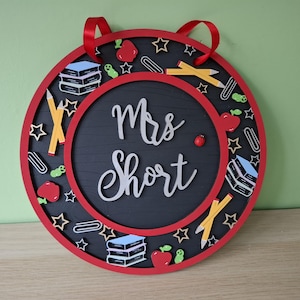 Teachers Personalised gift , Teachers classroom sign, gift, wall hanging, school themed sign