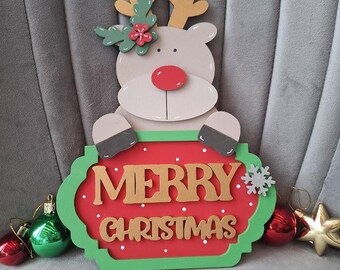Letrero de pared de Feliz Navidad, decoración navideña
