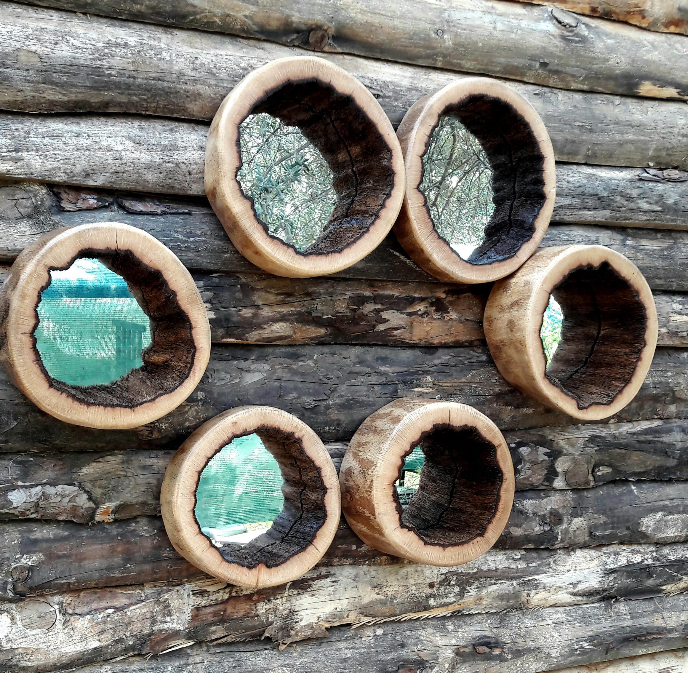 Eichenholz Rundspiegel Natürlicher Holzspiegel Dekorativer | Etsy