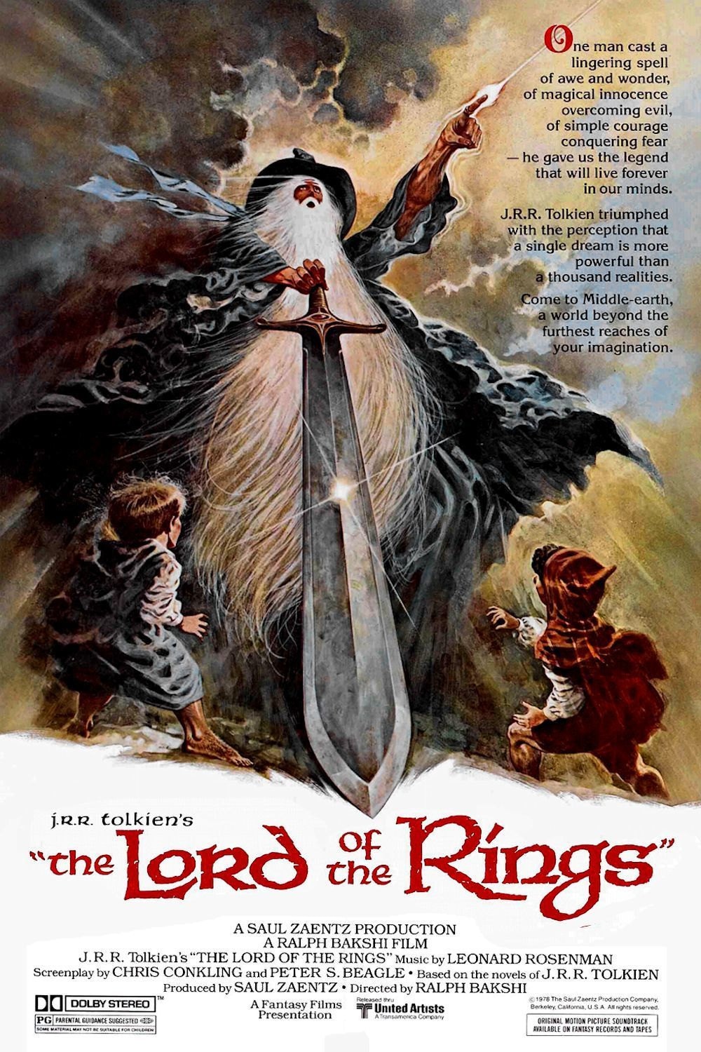 Lord of the rings 1978 film wood print vintage movie poster Etsy