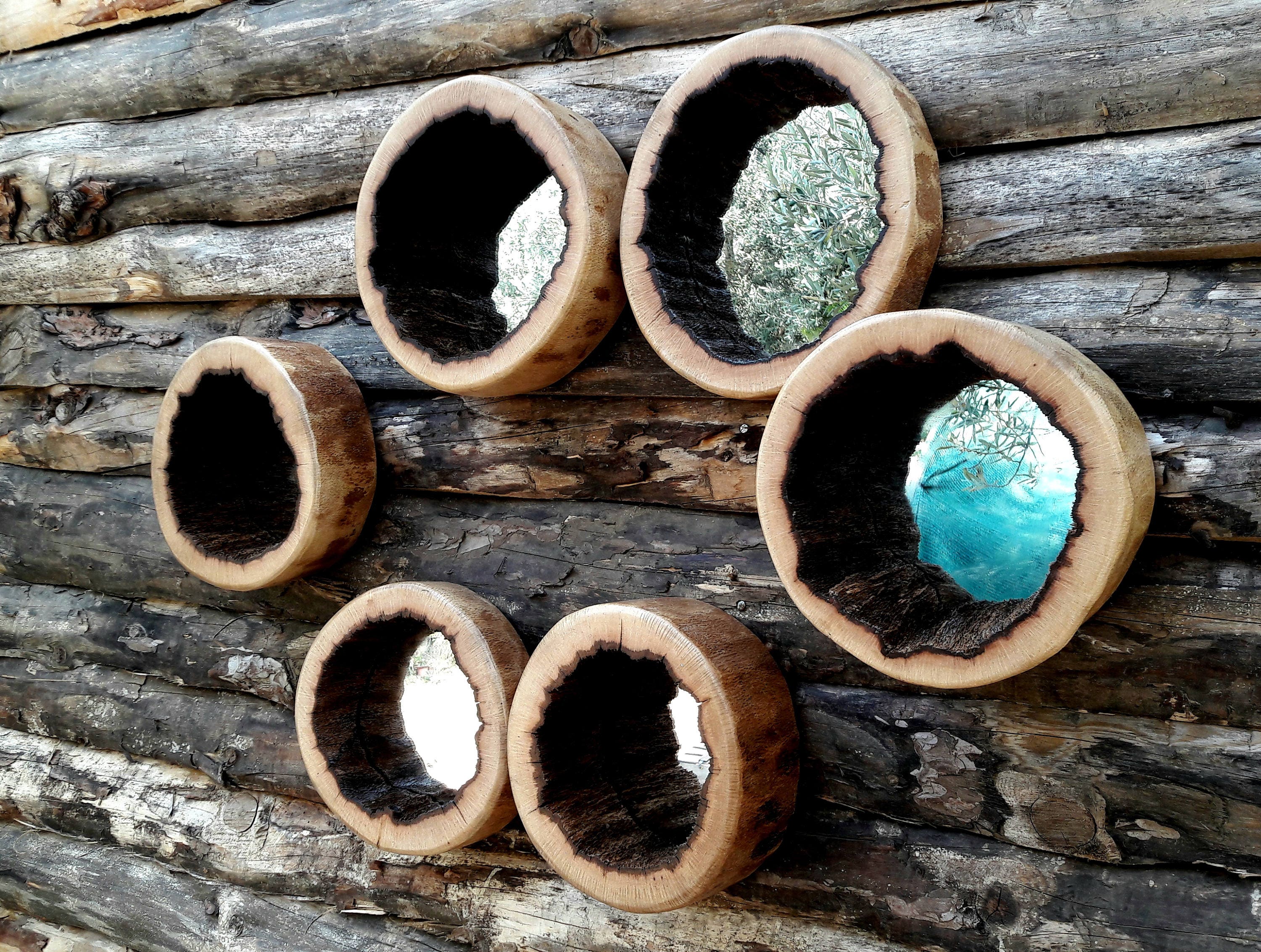 Eichenholz Rundspiegel Natürlicher Holzspiegel Dekorativer | Etsy