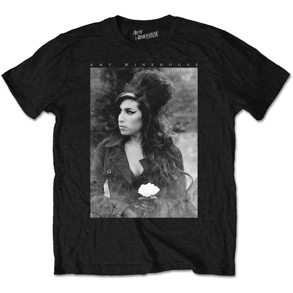 Image of Amy Winehouse Flower Portrait Rock Official Tee T-Shirt Mens Unisex