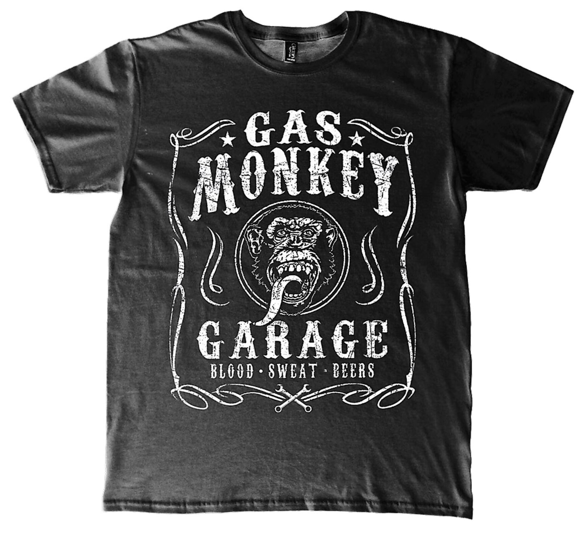 Gas Monkey Garage Filigree Label Automobile  Tee T-Shirt