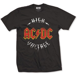 AC/DC High Voltage Angus Young Bon Scott Rock OFFICIAL Tee T-Shirt Mens Unisex