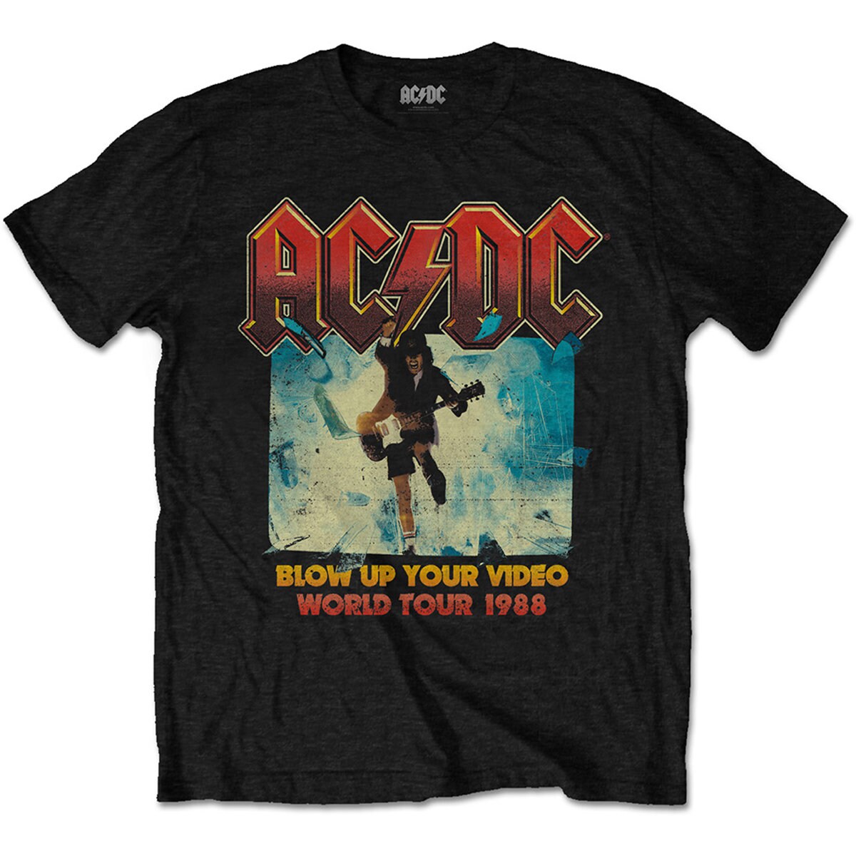 Image of Ac/Dc Blow Up Your Video World Tour Angus Young Official Tee T-Shirt Mens Unisex