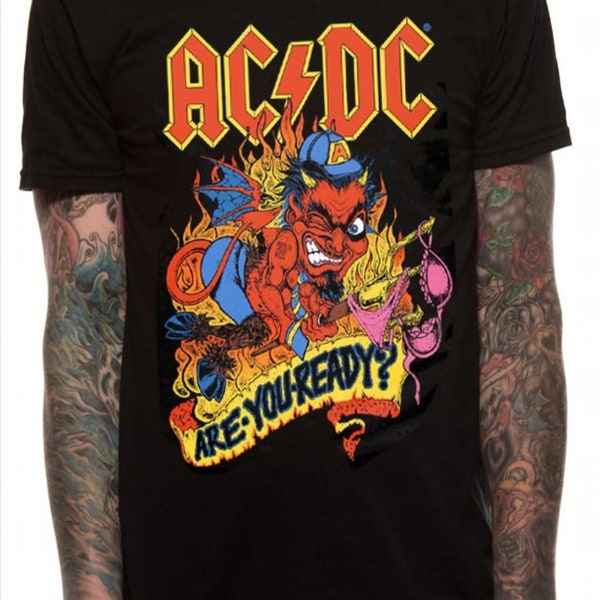 ACDC Are You Ready Rock Heavy Metal OFFICIAL Tee T-Shirt Mens Unisex
