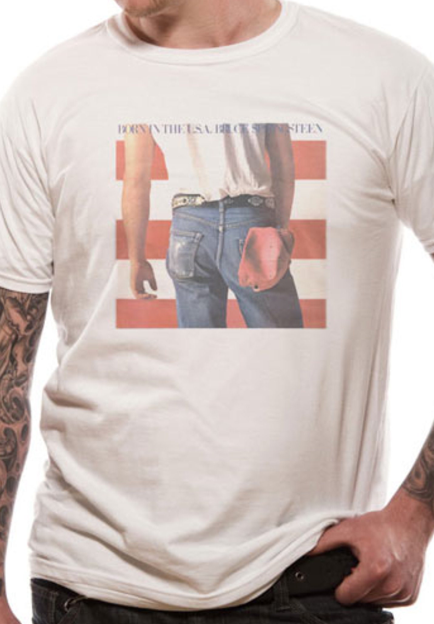 Image of Bruce Springsteen Born in The Usa Rock Official Tee T-Shirt Mens Unisex