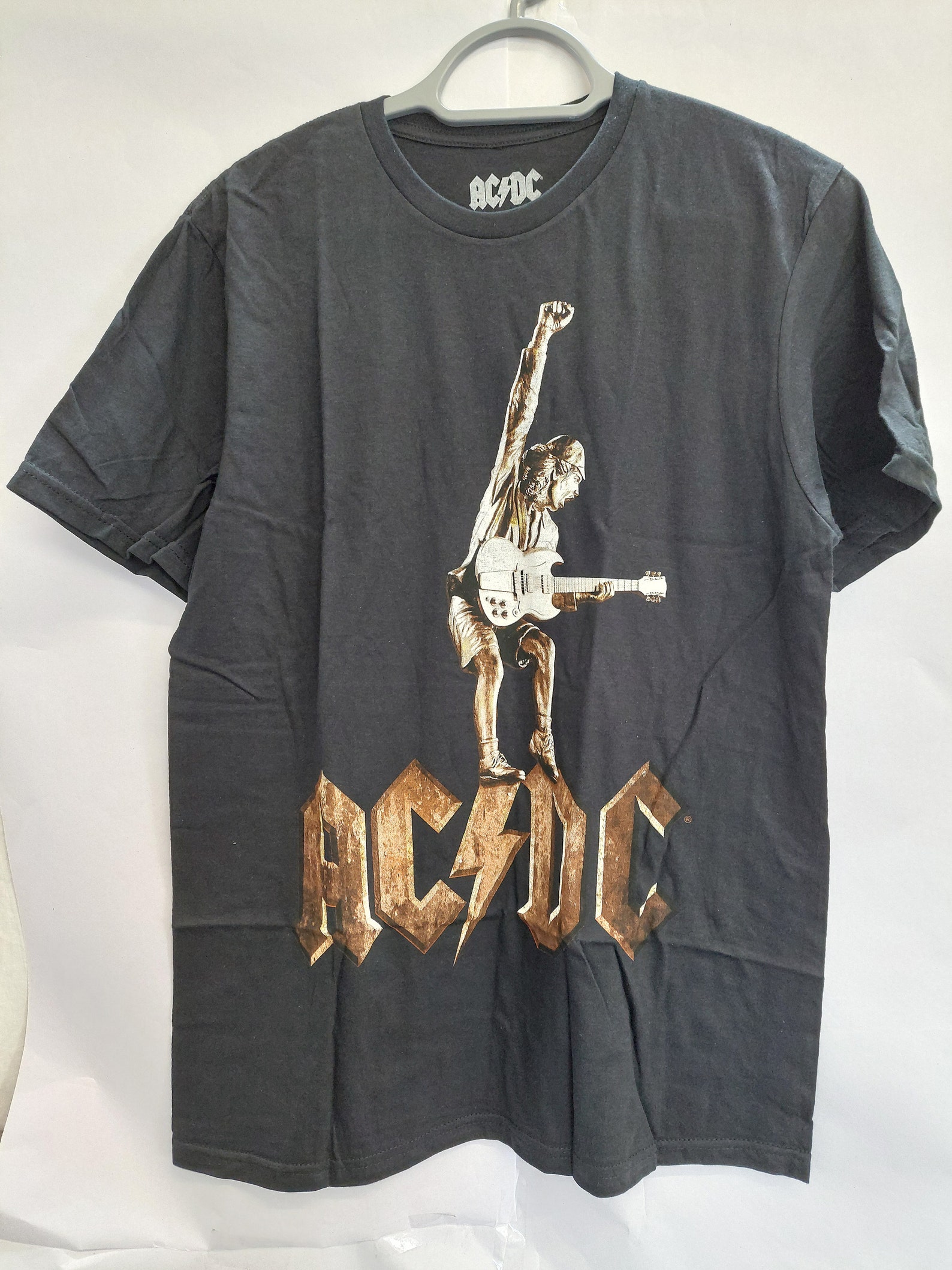 ACDC Angus Young Statue Rock Music OFFICIAL Tee T-shirt Mens Unisex ...