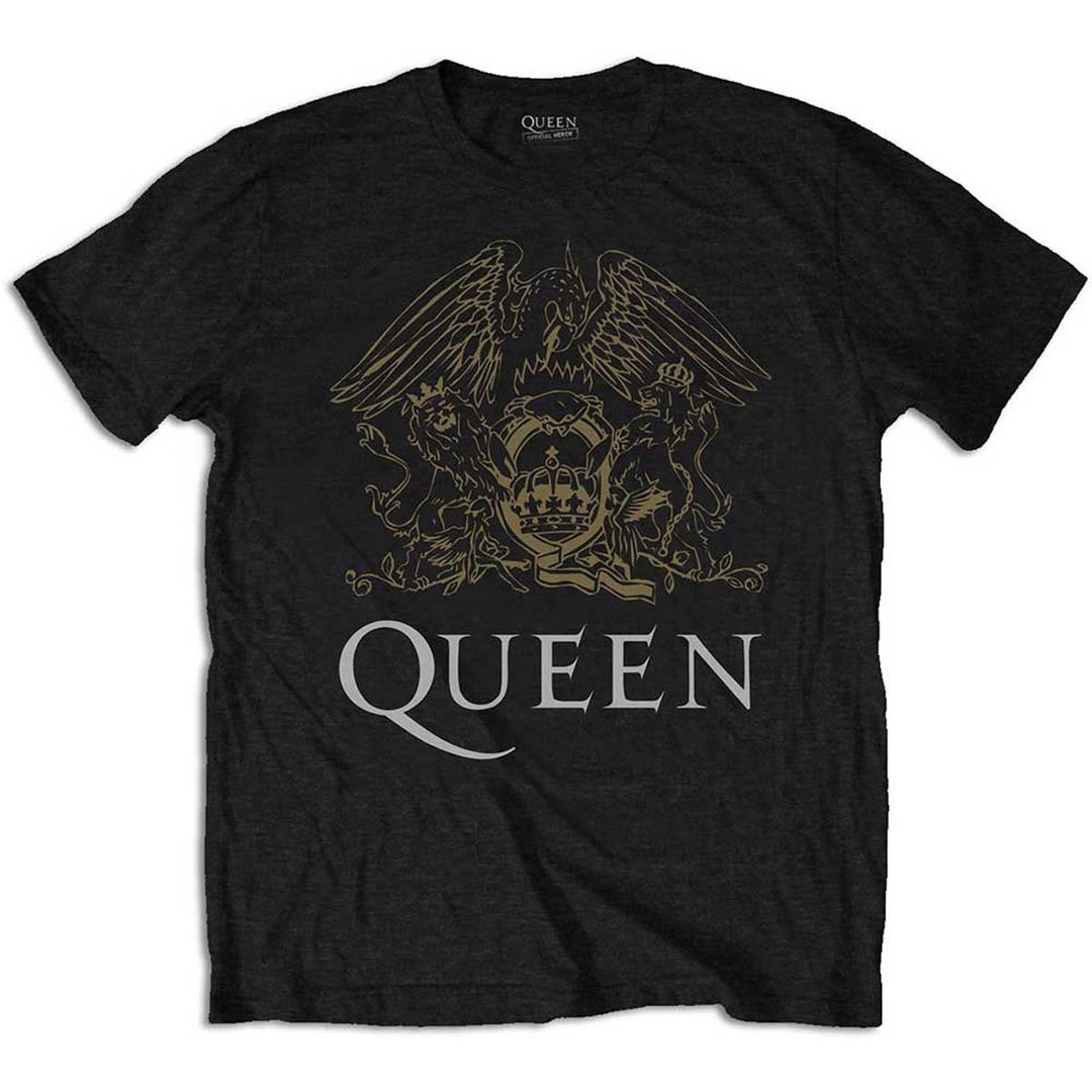 Queen Gold Crest Logo Freddie Mercury OFFICIAL Tee T-shirt Mens Unisex ...