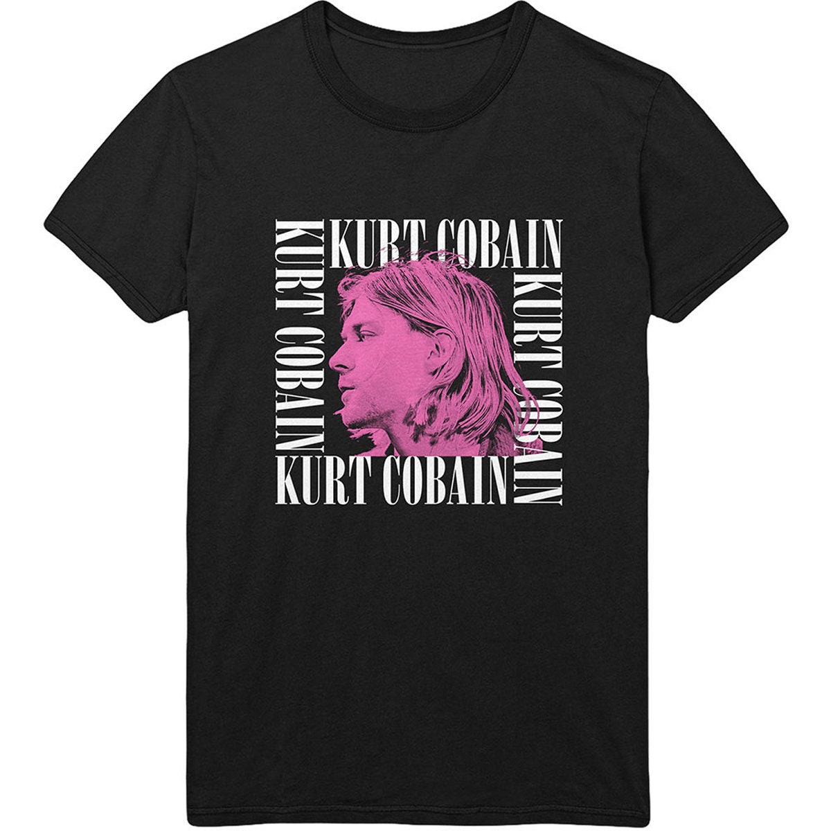 Image of Black Kurt Cobain Face Profile Nirvana Official Tee T-Shirt Mens Unisex