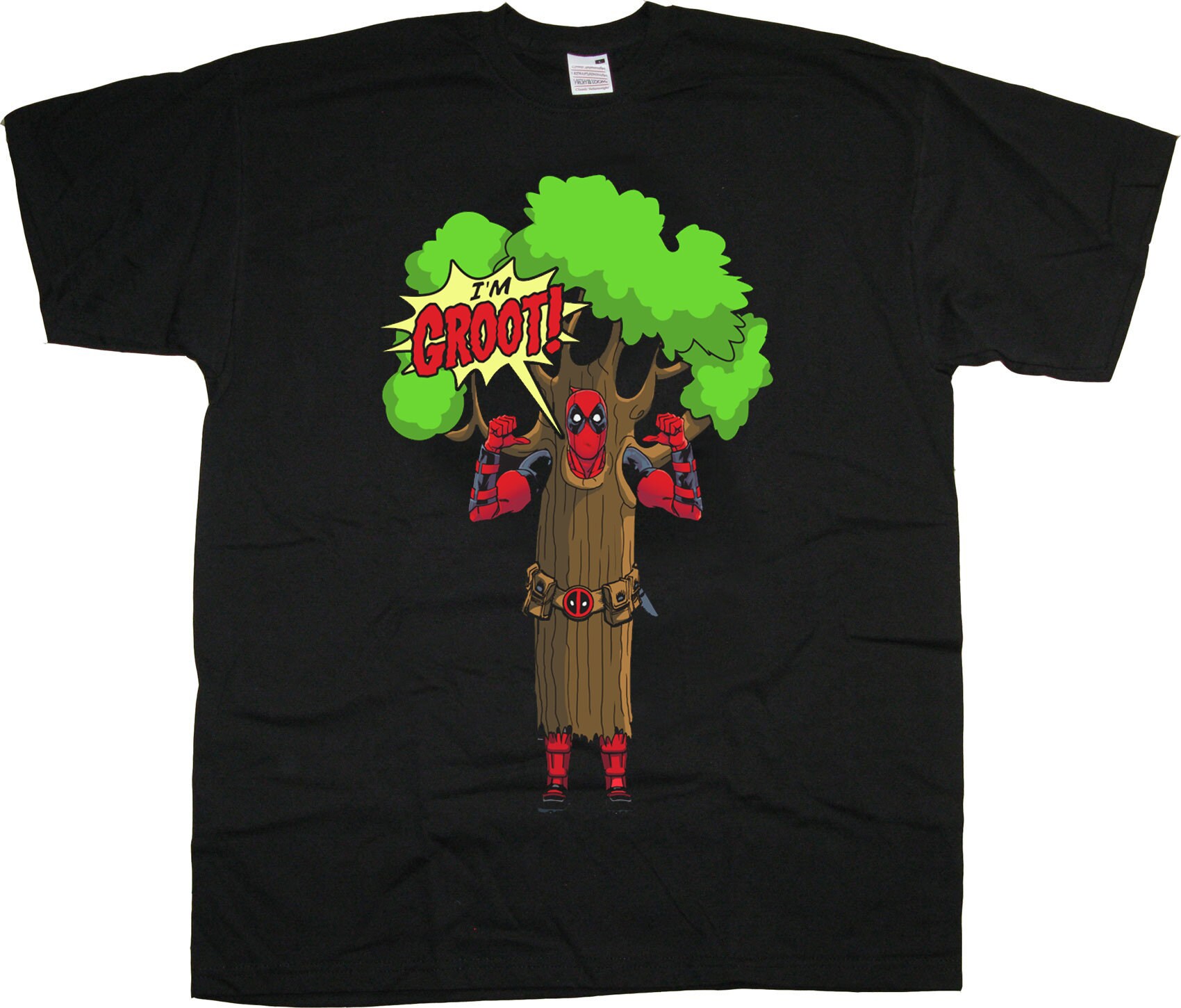 Image of Deadpool I Am Groot Marvel Comics Wade Wilson Official Tee T-Shirt Mens Unisex