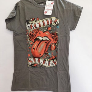 Ladies The Rolling Stones Tongue & Stars OFFICIAL Tee T-Shirt Womens Girls