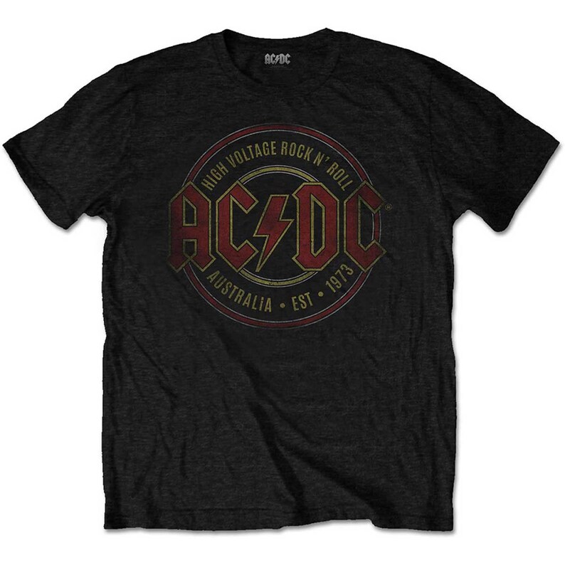 AC/DC Established 1973 Official Tee T-Shirt Mens Unisex 