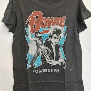 David Bowie 1972 World Tour Ziggy Stardust OFFICIAL Tee T-Shirt Mens Unisex