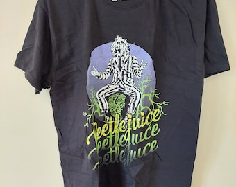 Beetlejuice Michael Keaton Green Logo OFFICIAL Tee T-Shirt Mens Unisex