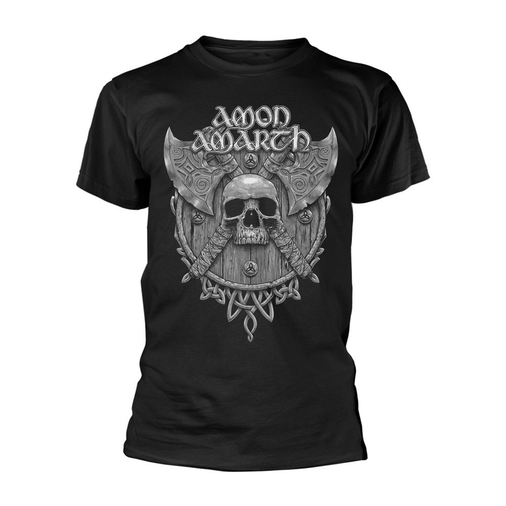 Image of Amon Amarth Skull Axes Official Tee T-Shirt Mens Unisex