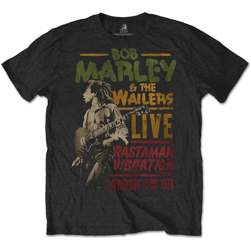 Image of Bob Marley The Wailers Rastaman Vibration Tour Official Tee T-Shirt Mens Unisex