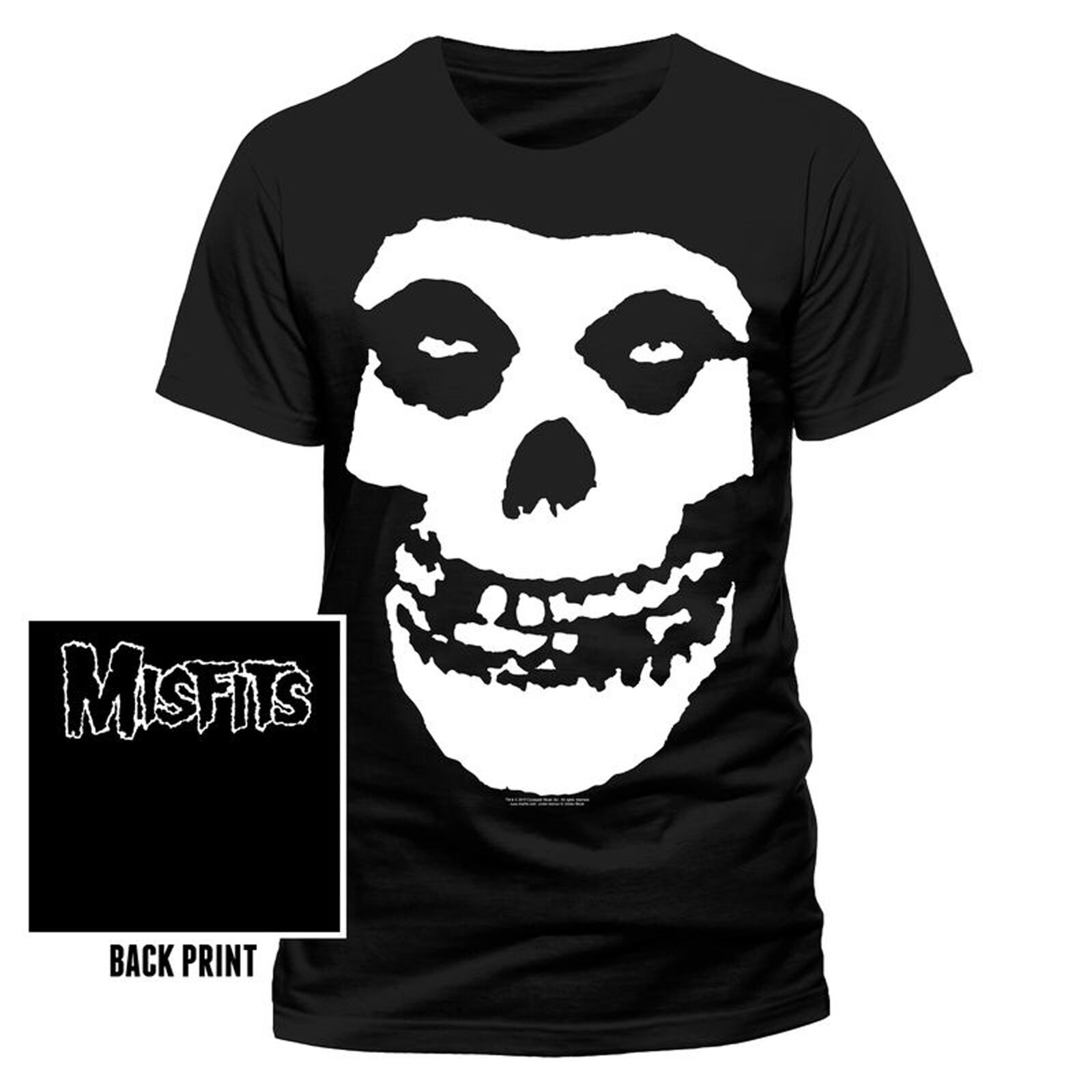 Image of Black Misfits Skull Logo Punk Rock Heavy Metal Official Tee T-Shirt Mens Unisex