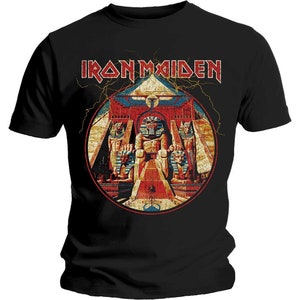 Iron Maiden Powerslave Album Bruce Dickinson OFFICIAL Tee T-Shirt Mens Unisex