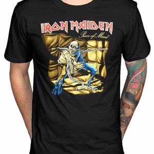 Iron Maiden Piece of Mind Steve Harris OFFICIAL Tee T-Shirt Mens Unisex