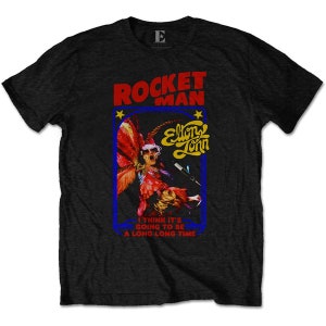 Elton John Rocket Man Honky Chateau Black OFFICIAL Tee T-Shirt Mens Unisex