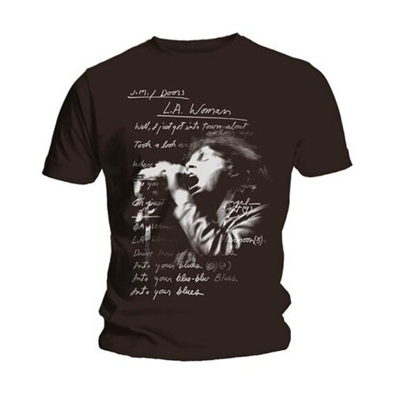 The Doors LA Woman Lyrics Jim Morrison Rock OFFICIAL Tee 