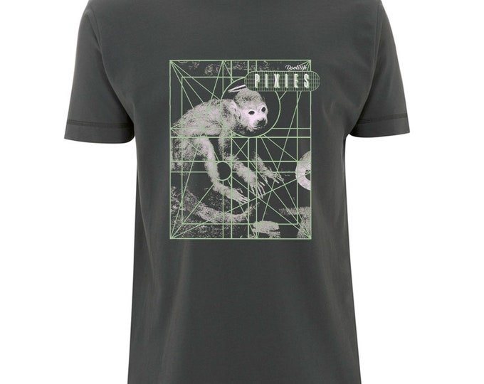 Shop pixies t shirt Clearance Pixies Mens Monkey Grid T Shirt in Charcoal Size S