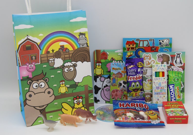 Farm themed party bags/ boxes with fillings image 1