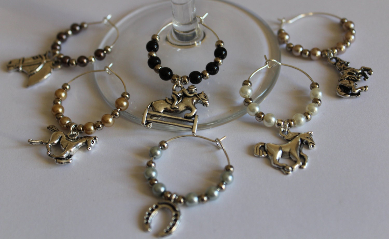 Horse Lovers Gift Wine Glass Charms Christmas Gift - Etsy UK