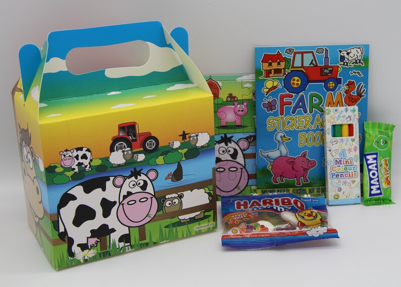 Farm themed party bags/ boxes with fillings image 4