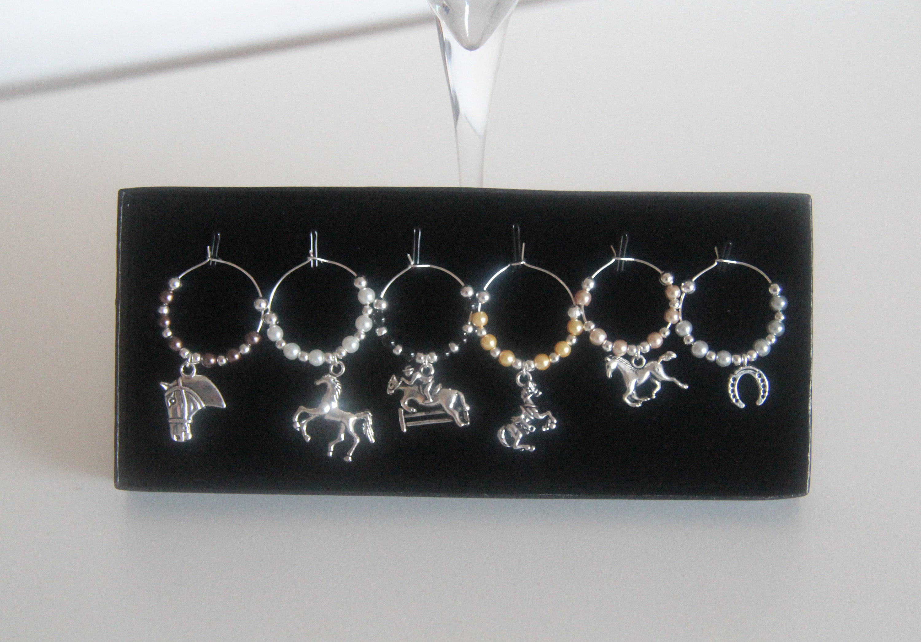 Horse Lovers Gift Wine Glass Charms Christmas Gift - Etsy UK
