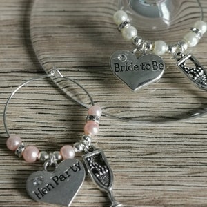 Hen party luxury wine glass charms - Hen party gift