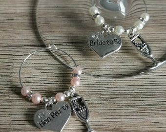 Hen party luxury wine glass charms - Hen party gift