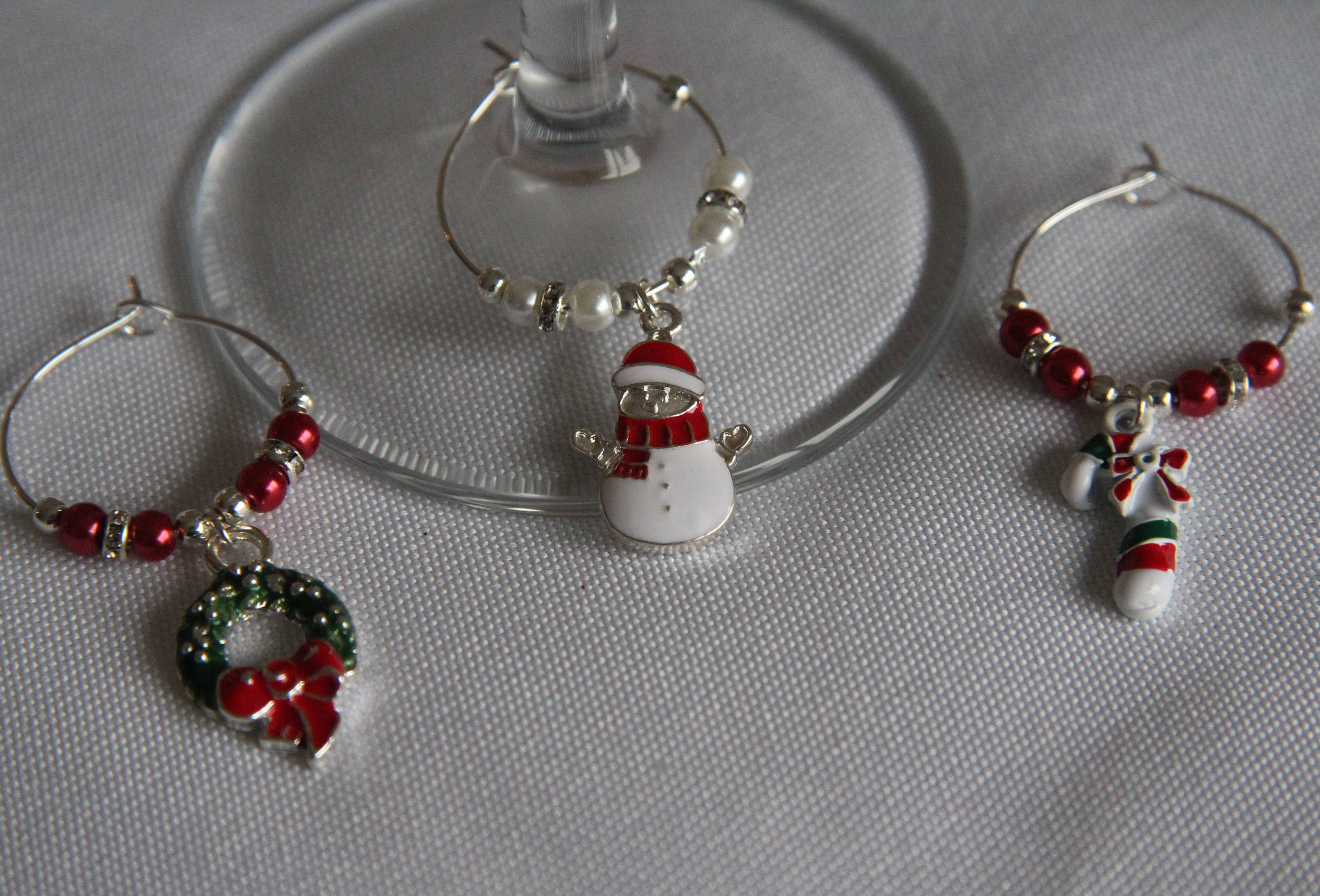 Luxury Christmas Wine Glass Charms Etsy UK