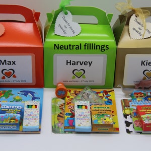 Children's personalised wedding boxes/ Favours with fillings-***