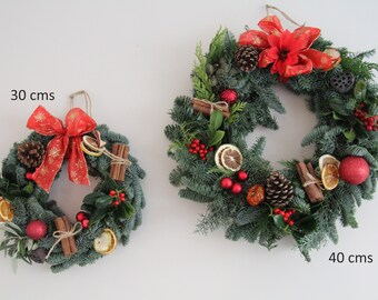Fresh Christmas Wreath red fruit theme