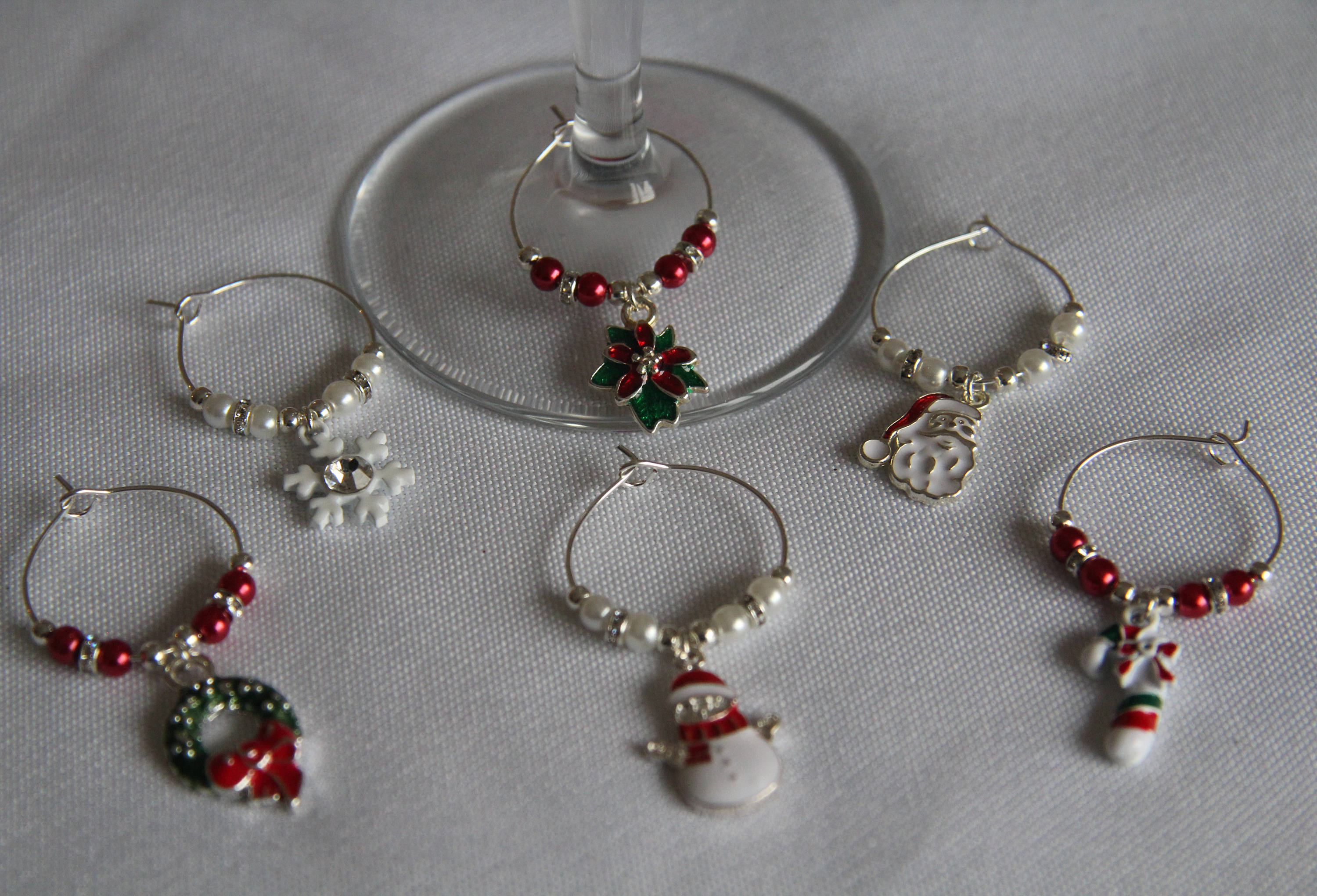 Luxury Christmas Wine Glass Charms Etsy UK
