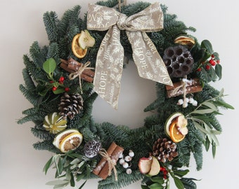 Fresh Christmas Wreath rustic theme