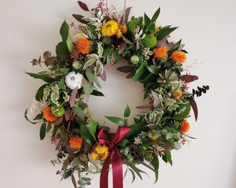 Autumn fresh/dried door wreath / halloween / Autumnal